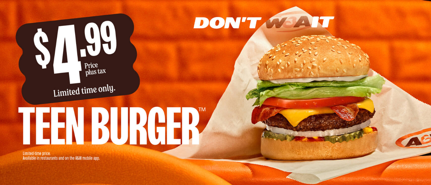 $4.99 Teen Burger
